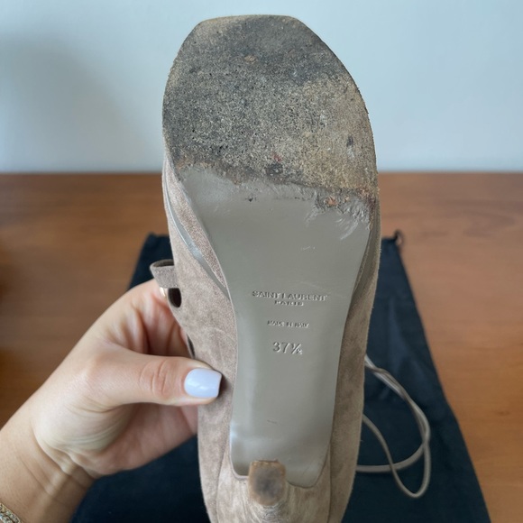 YSL Saint Laurent Suede Gladiator Heel Sandal - Picture 8 of 16